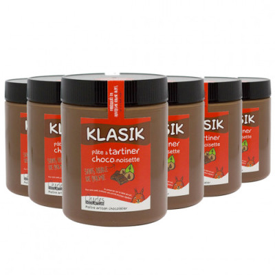 Klasik - Lot de 6 pâtes à tartiner chocolat lait noisettes sans huile de palme - 6x280 g