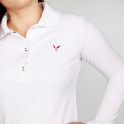 Polo BLANC femme - Manches longues