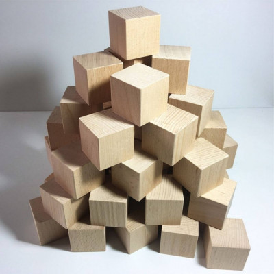 48 cubes en bois d'hêtres français
