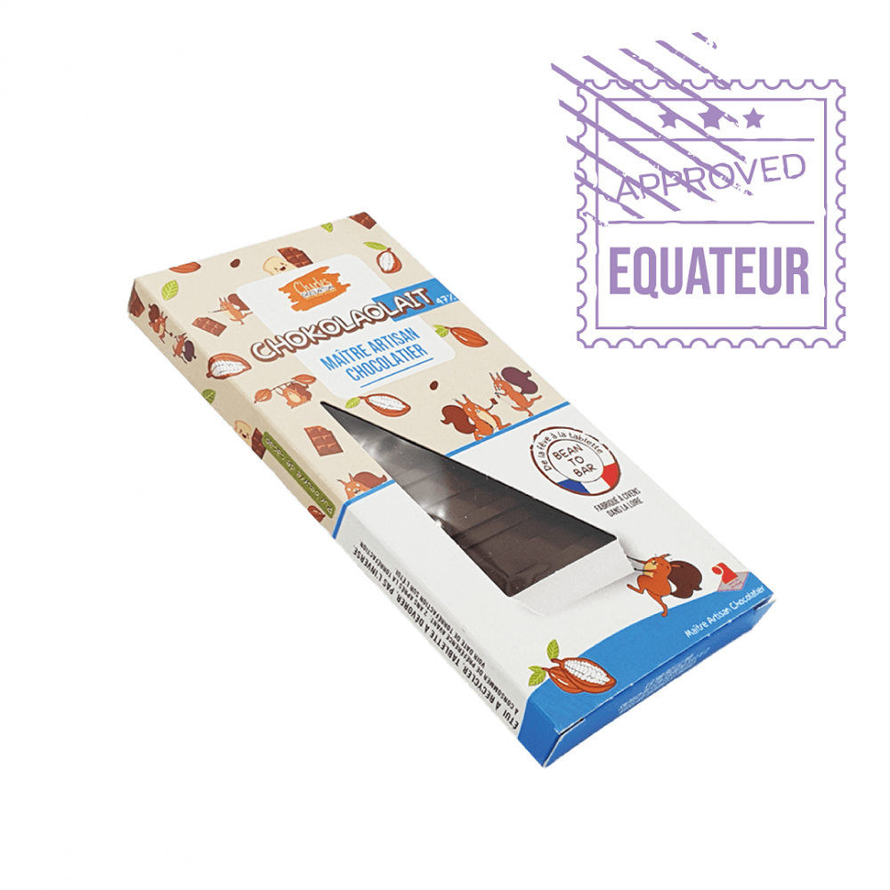 Tablette de chocolat au lait bean to bar origine Equateur 47%