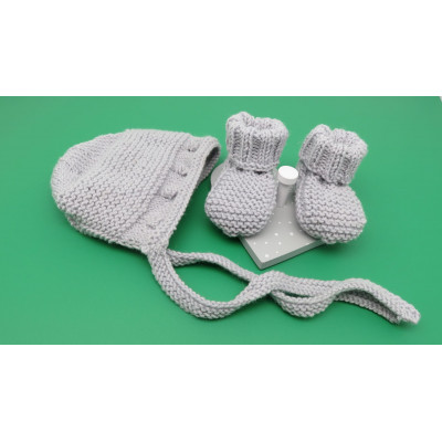 Béguin et chaussons laine bébé