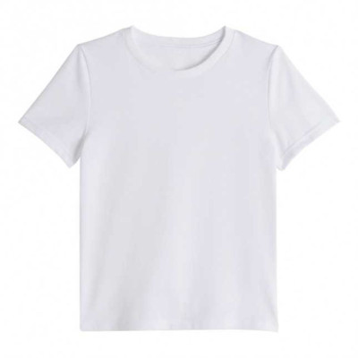 T-shirt manches courtes mixte 100% coton bio - Enfant - Blanc