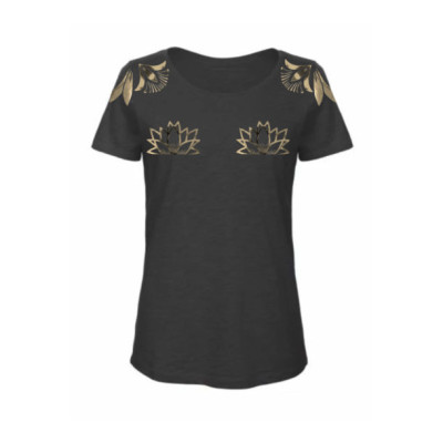 T-shirt noir Lotus & Papyrus