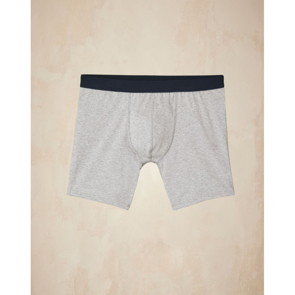 Boxer long en coton bio - Gris chiné