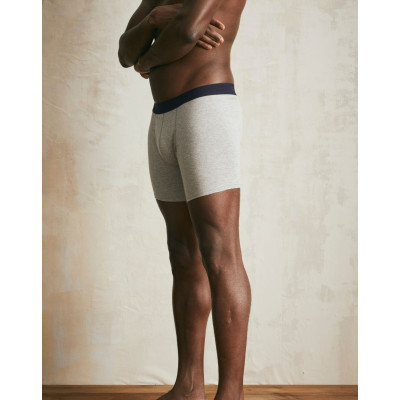 Boxer long en coton bio - Gris chiné