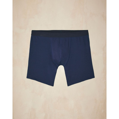 Boxer long en coton bio - Marine
