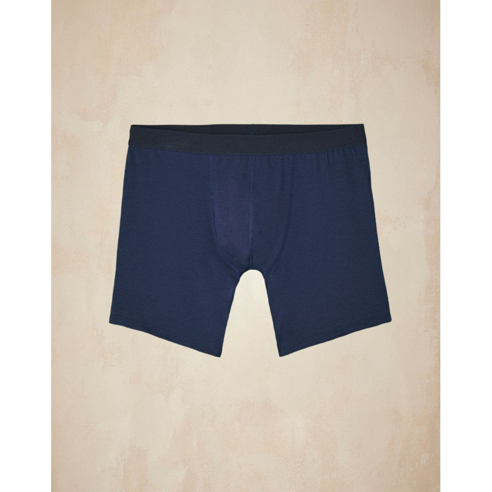 Boxer long en coton bio - Marine