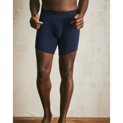 Boxer long en coton bio - Marine