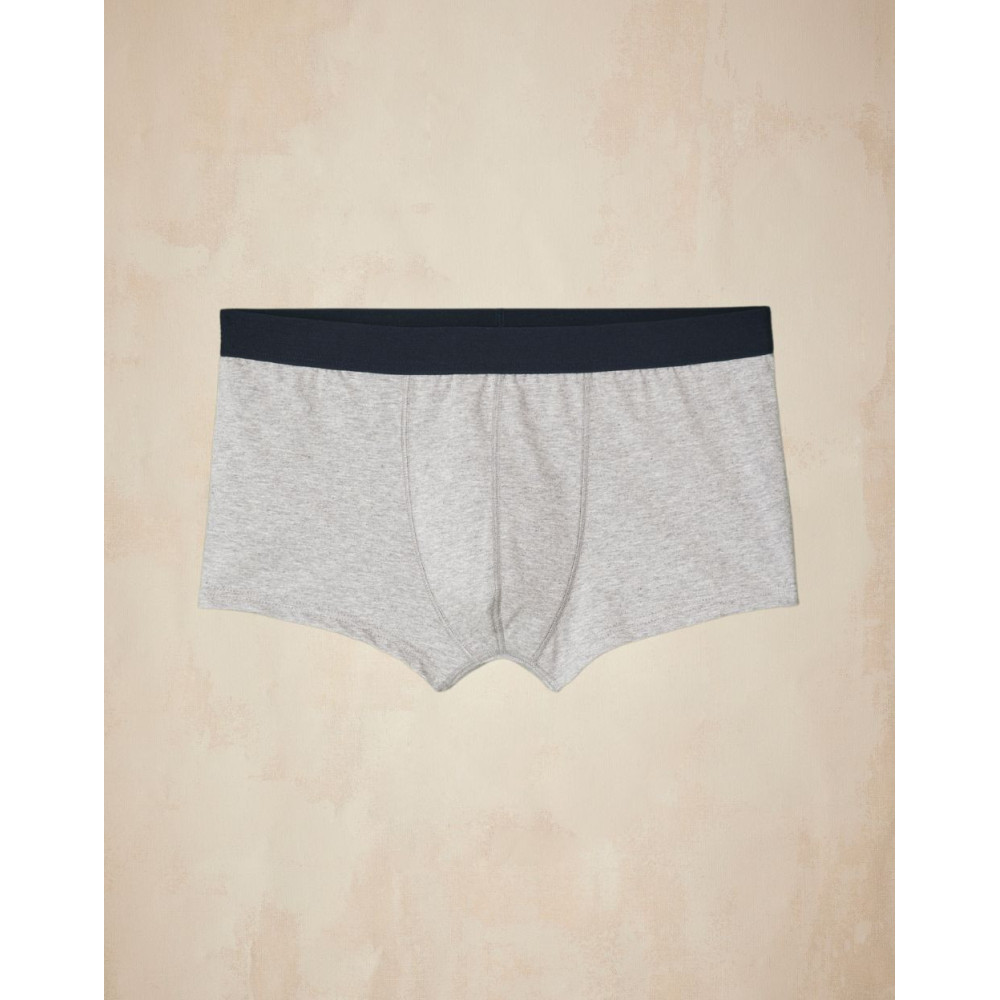 Boxer court coton Bio - Gris chiné