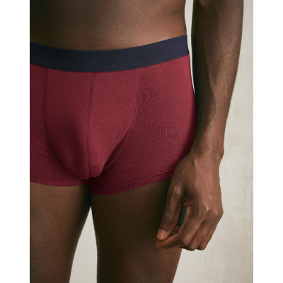 Boxer court coton Bio - Grenat