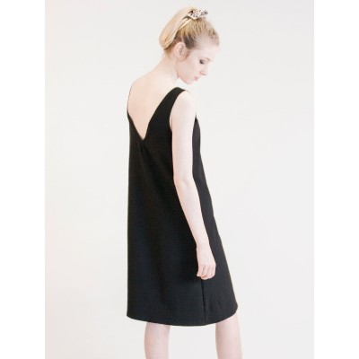 Robe dos nu Maria noire sans manches