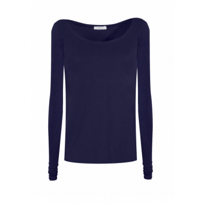 Top Sylvia en jersey de coton bio bleu marine