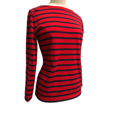 Marinière rouge marine pour femme