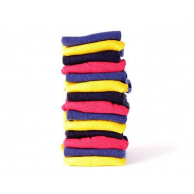 7 paires de chaussettes marine et jaunes et roses, à pression