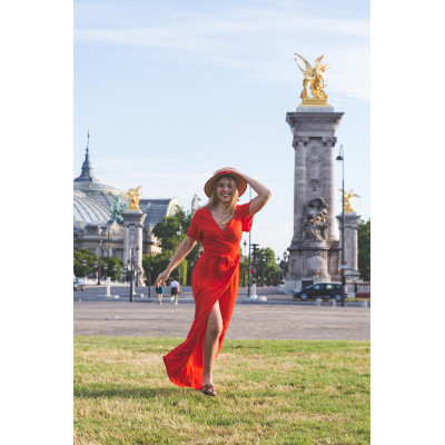 Robe longue portefeuille 100% Made in France