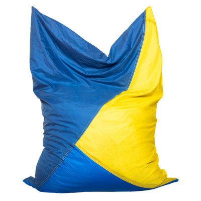 POUF STRATOCUMULUS BLEU, JAUNE ET BLEU