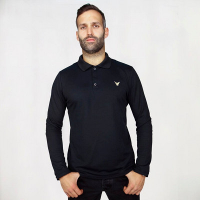 Polo NOIR homme fondateur - Manches longues