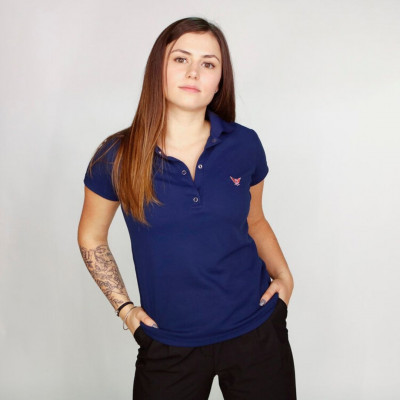 Polo BLEU femme - Manches courtes