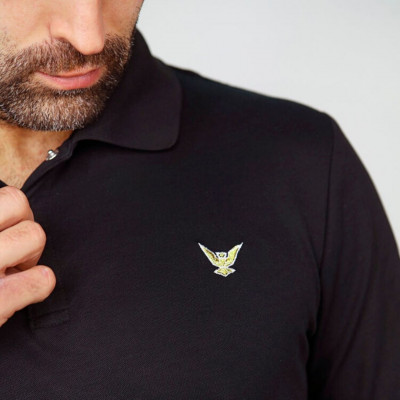 Polo NOIR homme fondateur - Manches longues