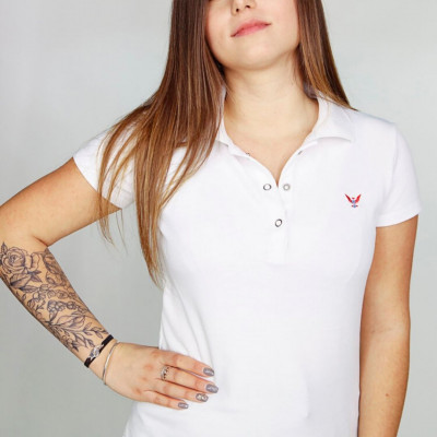 Polo BLANC femme - Manches courtes