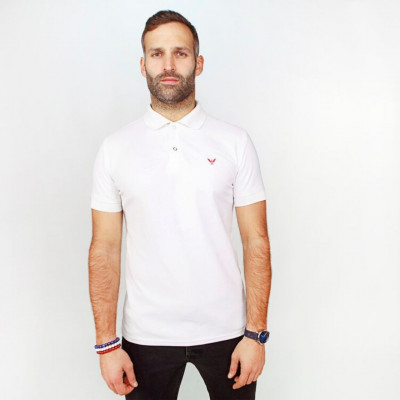Polo BLANC homme - Manches longues