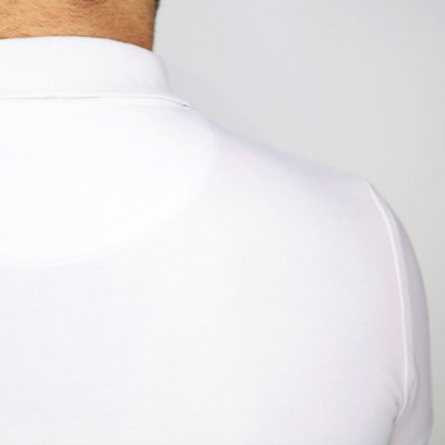 Polo BLANC homme - Manches longues