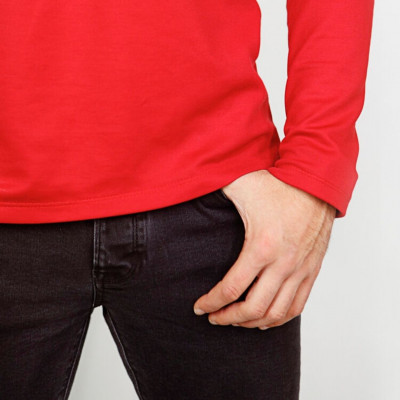 Polo ROUGE homme - Manches longues