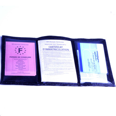 Portefeuille porte-papiers voiture cuir Portefeuille porte papiers de voiture Portefeuille porte papier identité cuir Etui prot