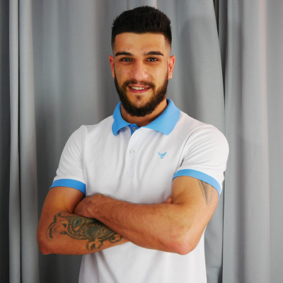 Polo BLEU CIEL ET BLANC homme - Manches courtes