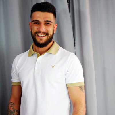 Polo LIN ET BLANC homme - Manches courtes