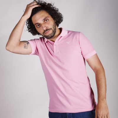 Polo ROSE homme - Manches courtes