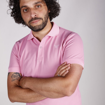 Polo ROSE homme - Manches courtes