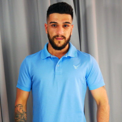 Polo BLEU CIEL homme - Manches courtes