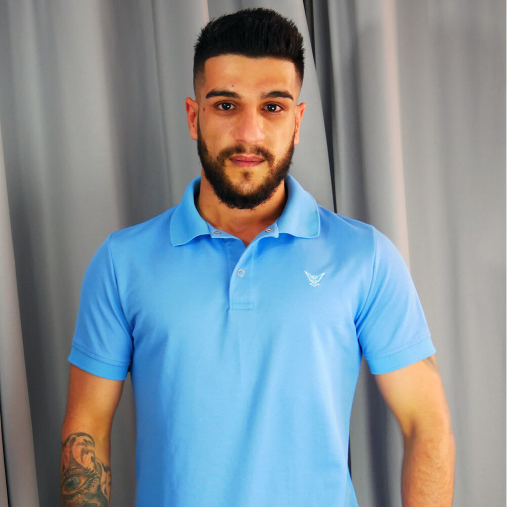 Polo BLEU CIEL homme - Manches courtes
