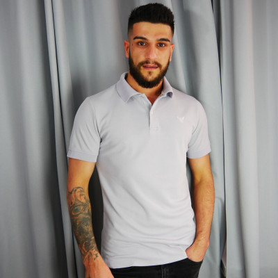 Polo GRIS homme - Manches courtes