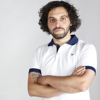 Polo BLEU ET BLANC homme - Manches courtes
