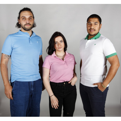 Polo VERT ET BLANC homme - Manches courtes