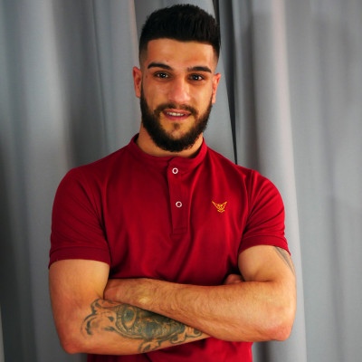 Polo GRENAT col Mao homme - Manches courtes