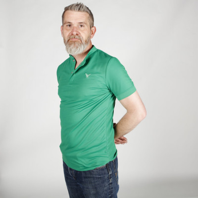 Polo VERT col Mao homme - Manches courtes