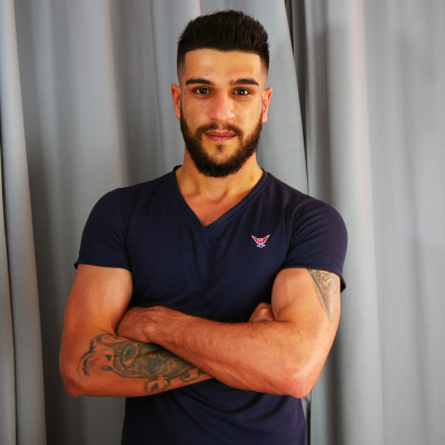 T-shirt BLEU MARINE col en V homme