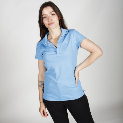 Polo BLEU CIEL femme - Manches courtes