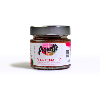 Tartinade tomates séchées, baies roses, vinaigre balsamique