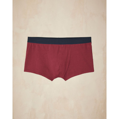 Boxer court coton Bio - Grenat