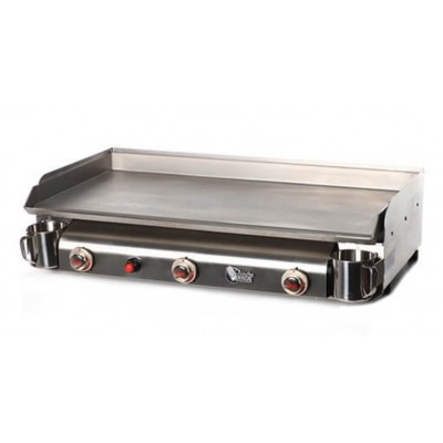 PLANCHA GAZ 3 FEUX TRIO TOUT INOX