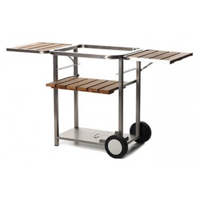 CHARIOT PLANCHA BOIS ET INOX 2 Feux