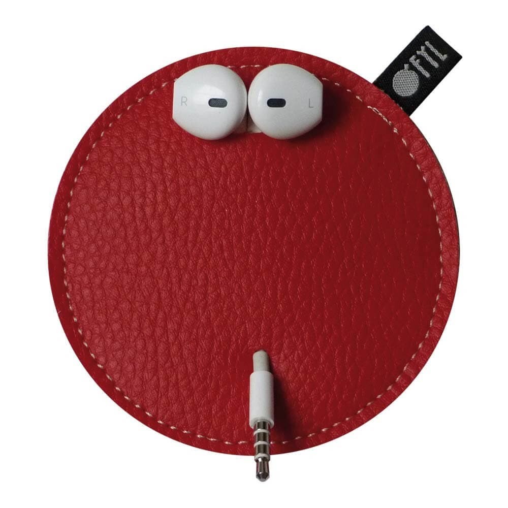 Range-écouteurs anti-noeuds couleur Rouge